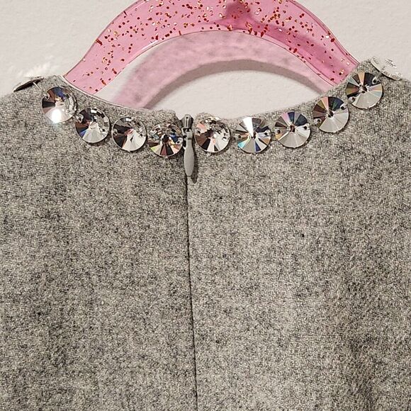 👗 BABY CZ by Carolina Zapf New York Grey Wool Dress ~ Sz 4T Holiday Party Fun - Picture 6 of 8